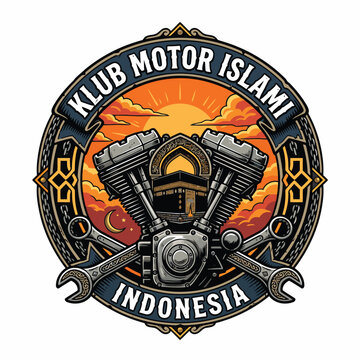 v-twin engine vector image as patch