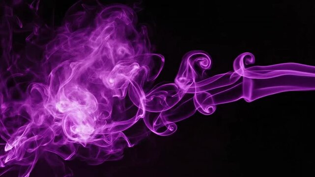 Vibrant purple smoke swirling on black.