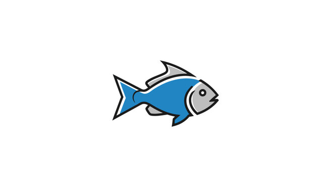 Blue fish swimming in water.