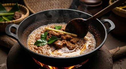 Fototapeta premium Cooking dish in a wok