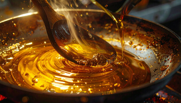Cooking oil pouring process