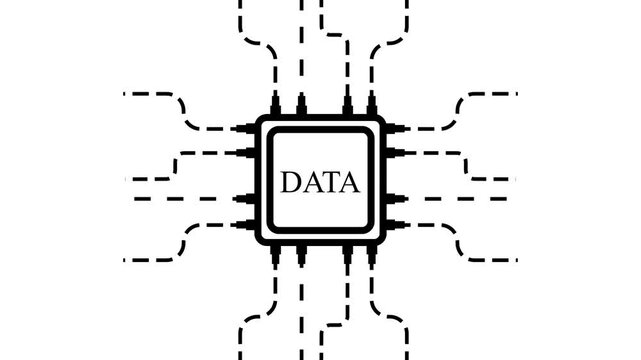 Futuristic data transfer digital binary code holographic display technology interface