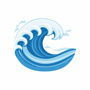 Stylized Illustration of a Crashing Ocean Wave
