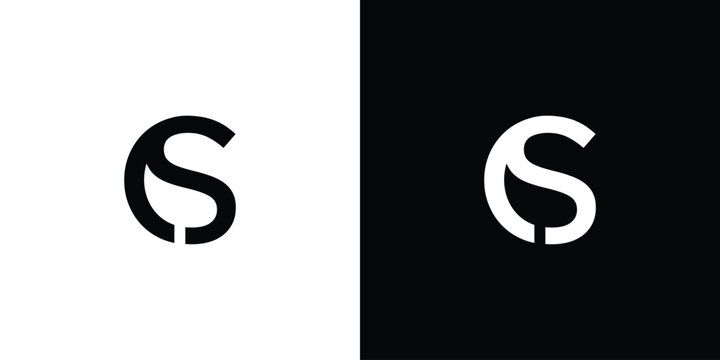 Unique and modern letter CS initials logo design
