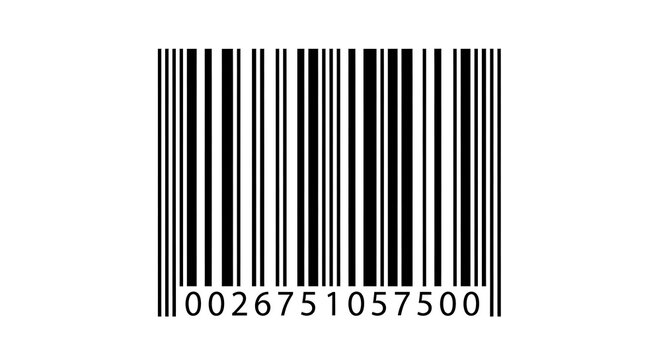 Barcode numbers zero to nine set in black and white for product identification