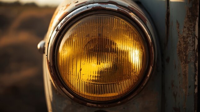 old car headlight