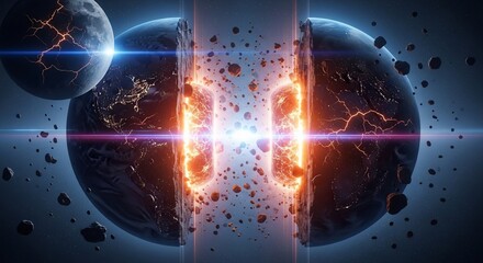 Cosmic energy flow abstract illustration