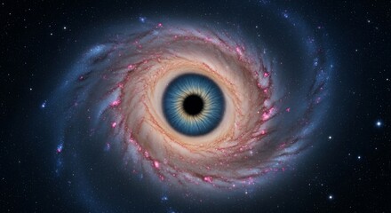 Cosmic eye galaxy illustration