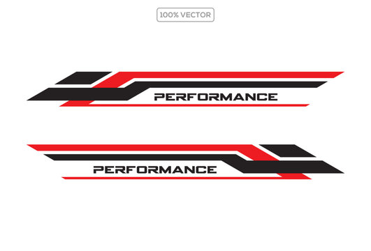 Side car body vector stripes decal. Vehicle vector decal stripes for the both. vector stock template