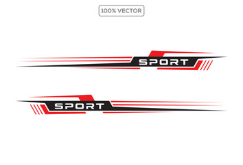 set of Side car body vector stripes decal. Vehicle vector decal stripes for the both parts. vector illustration element pack © hadi