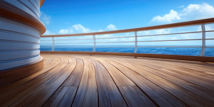 Cruise ship deck ocean view.