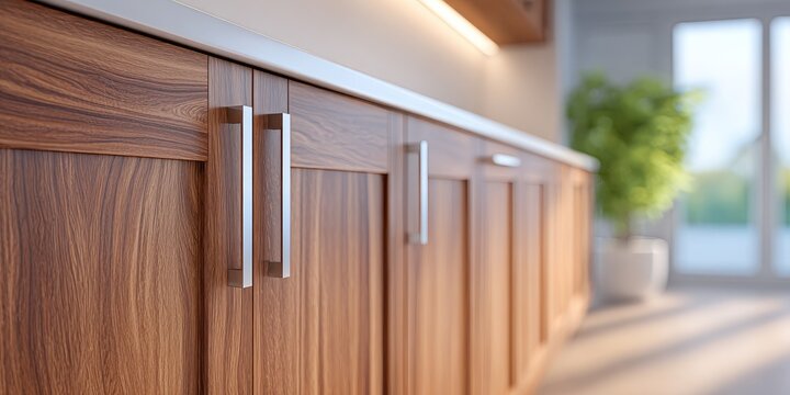 Modern kitchen wooden cabinet doors.