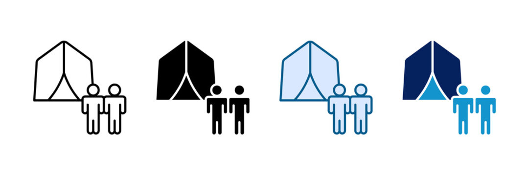 Refugee Icon Set Multiple Style Collection