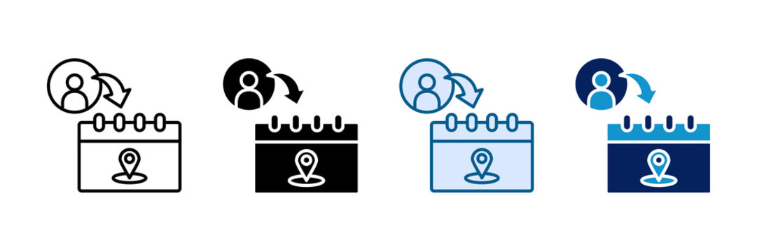 Emigration Icon Set Multiple Style Collection