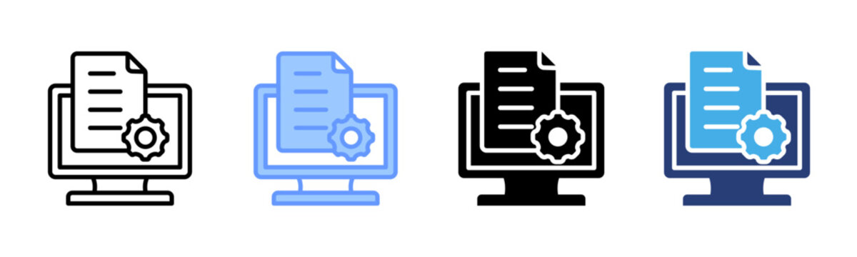 Software icon set multiple style collection