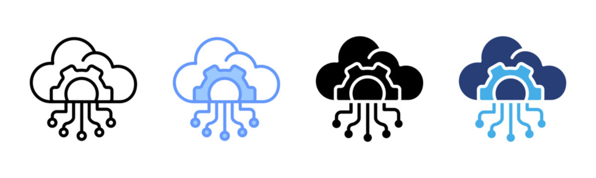 Api icon set multiple style collection