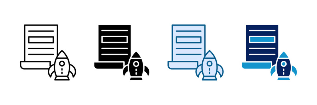Launch Plan Icon Set Multiple Style Collection