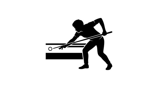 Man playing pool cue stick game.