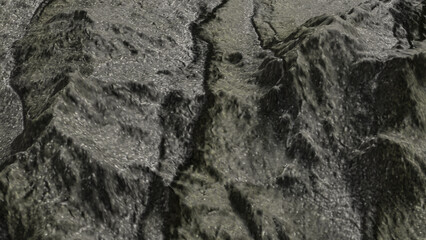 Naklejka premium Rugged Dark Stone Surface Texture 3d render.