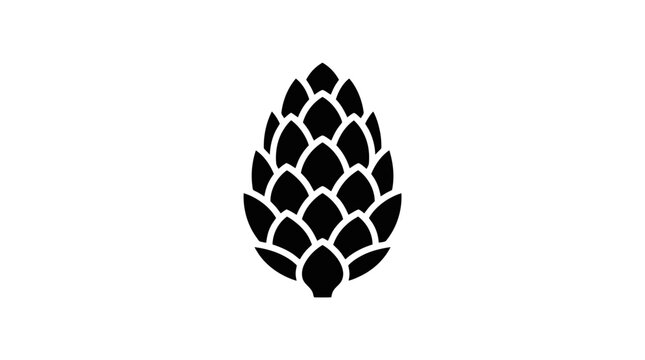 Black silhouette of a hop cone.