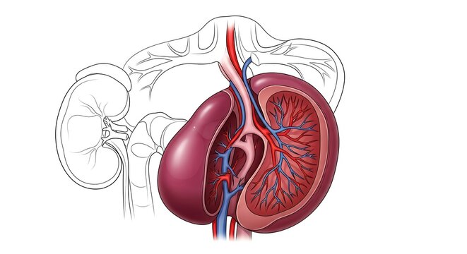 3D rendered human heart anatomical structure illustration.