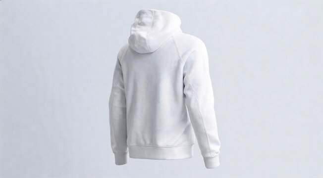 Blank White Pullover Hoodie Mockup Back View for Streetwear Clothing Design and Branding Template