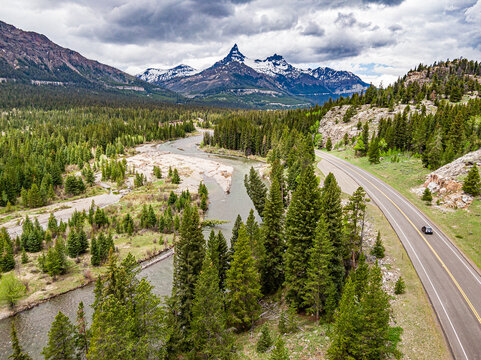 Aerial view of spectacular Beartooth hwy U.S. Hwy 212 