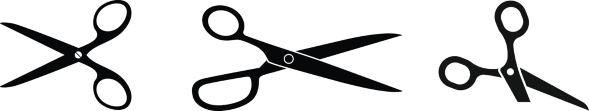 Set of scissor vector Flat Icon Design, cutting sign . black vector, Scissors collection for cutting flat icons, isolated on transparent background, used for mobile, app, logo design or UI