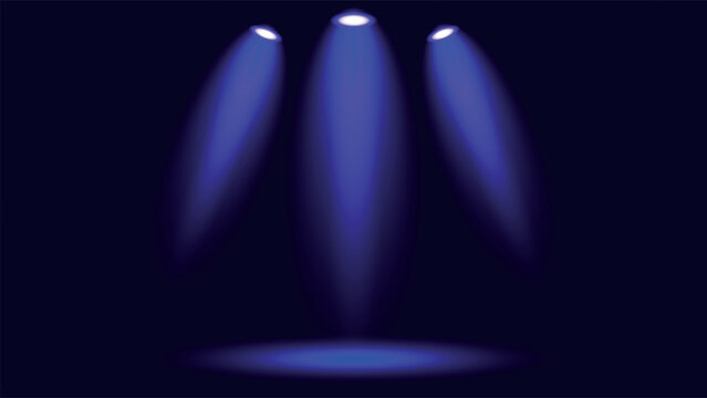 Blue spotlights on dark background