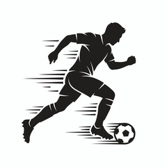 Fototapeta premium Dynamic Soccer Player Silhouette Running with Ball