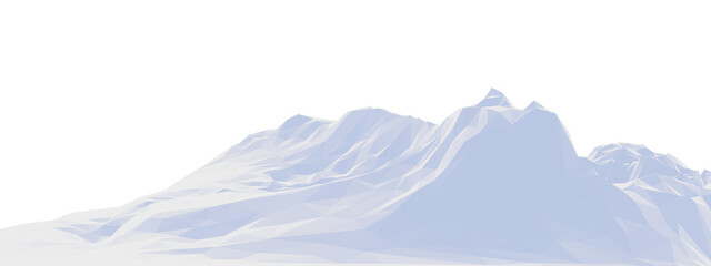 Fototapeta premium Low polygon ice mountain. Blue and white terrain