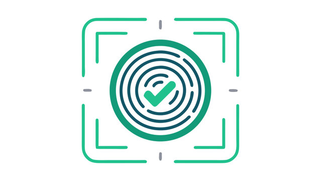 Biometric fingerprint scan icon for digital security and authentication .eps