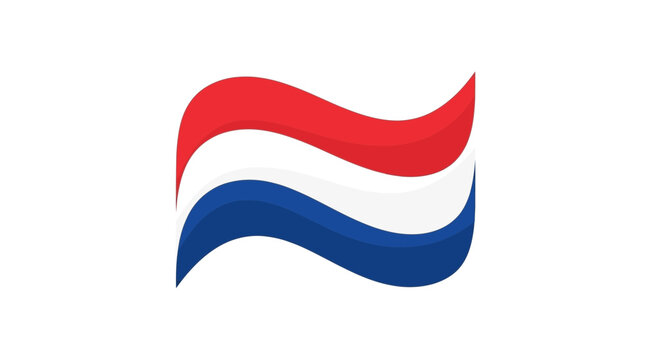 Waving Dutch flag illustration. Netherlands national banner symbol