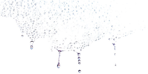 Clear water droplets streaming down smooth transparent surface with droplets transparent raindrops condensation streaming moisture abstract background refreshing reflection dripping © jr graphics
