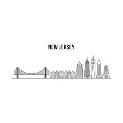 Obraz premium new jersey skyline line art cityscape architecture