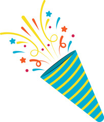 Obraz premium Confetti Popper Illustration