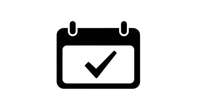 Calendar icon with a checkmark indicates a completed task or an important deadline successfully managed within a schedule.