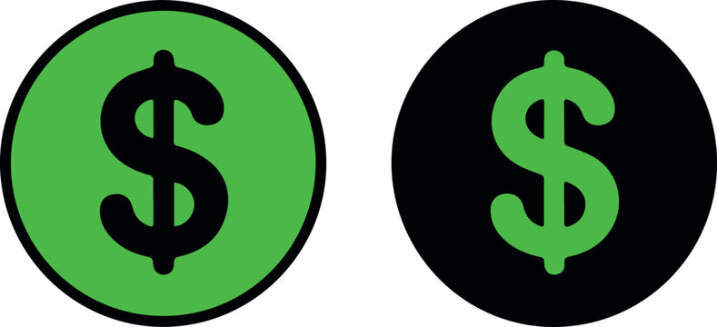 Financial dashboard dollar icon set for UI