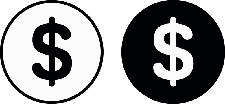 Payment button dollar symbol for web and app
