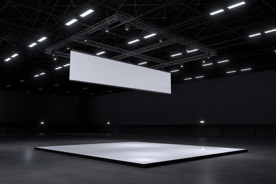 Exhibition stand for mockup and Corporate identity,Display design.Empty booth Design.Retail booth elements in Exhibition hall.booth Design trade show.Blank Booth system of Graphic Resources.3d render.