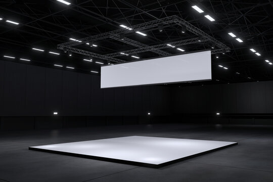 Exhibition stand for mockup and Corporate identity,Display design.Empty booth Design.Retail booth elements in Exhibition hall.booth Design trade show.Blank Booth system of Graphic Resources.3d render.