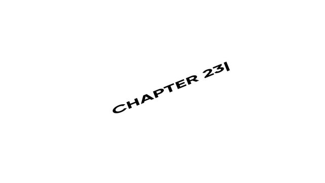 Minimalist chapter 23 title card animation with blinking cursor for digital storytelling and editing