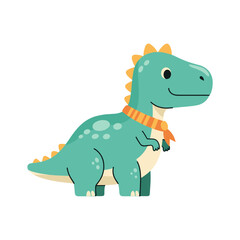 Naklejka premium Friendly Blue Spotted Dinosaur Cartoon Illustration
