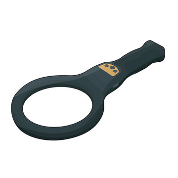 Isometric handheld metal detector scanner solid flat vector element for airport security layouts
