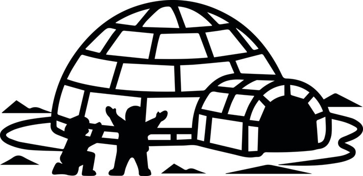 Igloo structure and block layout on snow