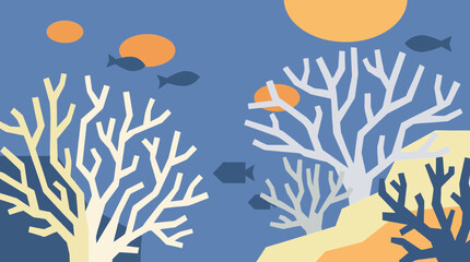 Dead Bleached Coral Reef in Warming Ocean Waters © Bima
