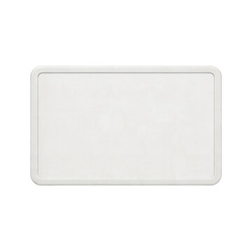 Versatile blank white rectangular graphic element featuring a simple frame and rounded corners, ideal for modern labels, UI components, or informational displays