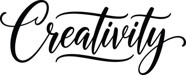 Creativity calligraphic script typography isolated on white background with creativity typography lettering calligraphy creative artistic innovation imagination inspiration © MDSOFIUL