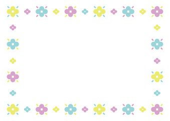 パステルカラーのお花のフレームベクターイラスト素材 © ayumisnzk
