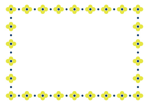 黄色いお花のフレームベクターイラスト素材